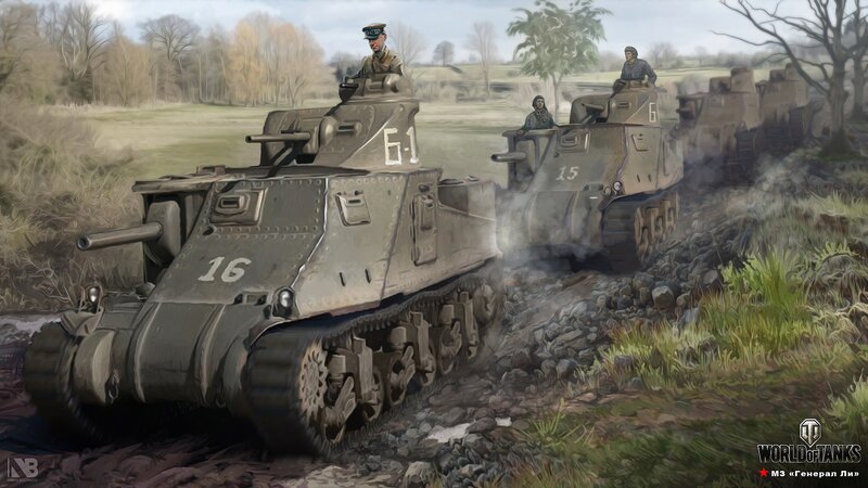 Tanks in Muddy Field — Green, Dramatic, Autumn