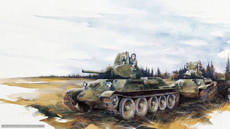 Tanks in Muddy Field — Green, Dramatic, Winter