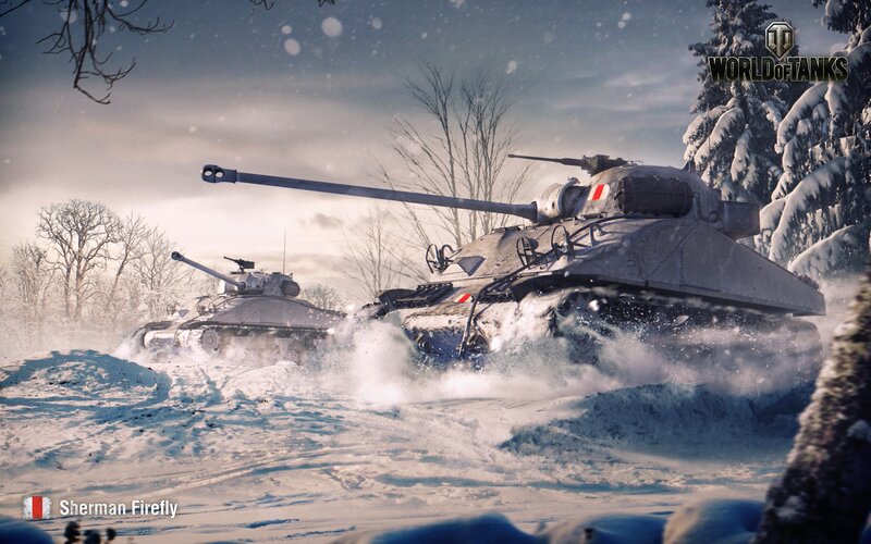 Tanks in Snow — White