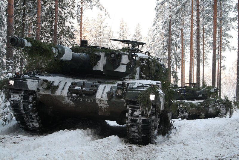 Tanks in Snowy Forest — White, Cold