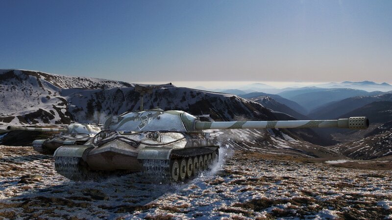 Tanks in Snowy Mountains — Blue