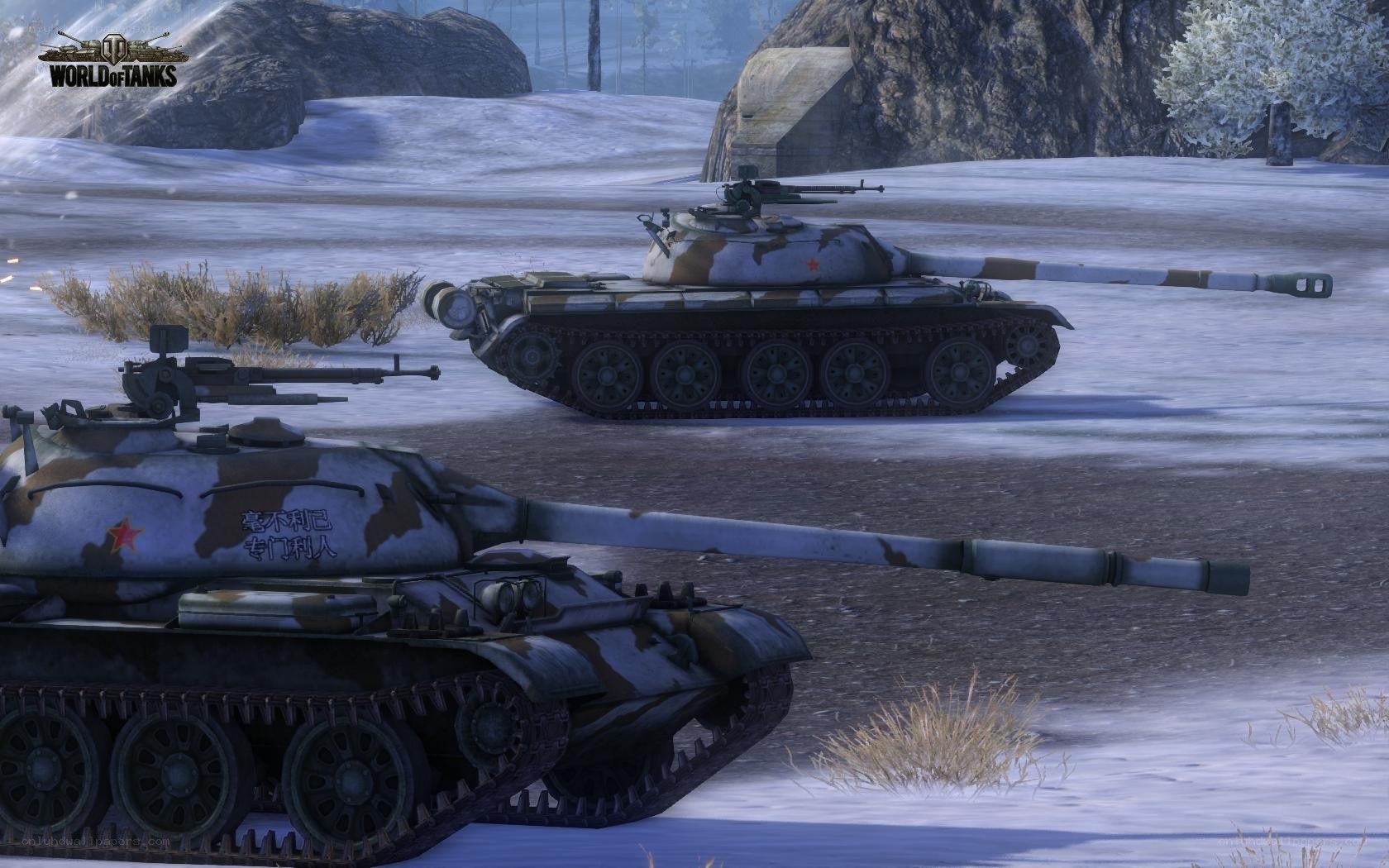 Tanks in snowy terrain