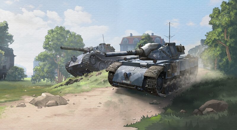 Tanks on a Dirt Road — Green