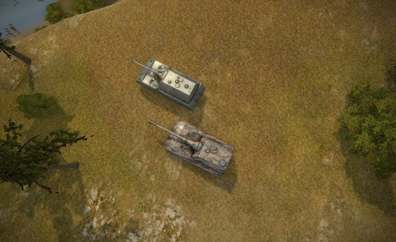 Tanks on a grassy hill