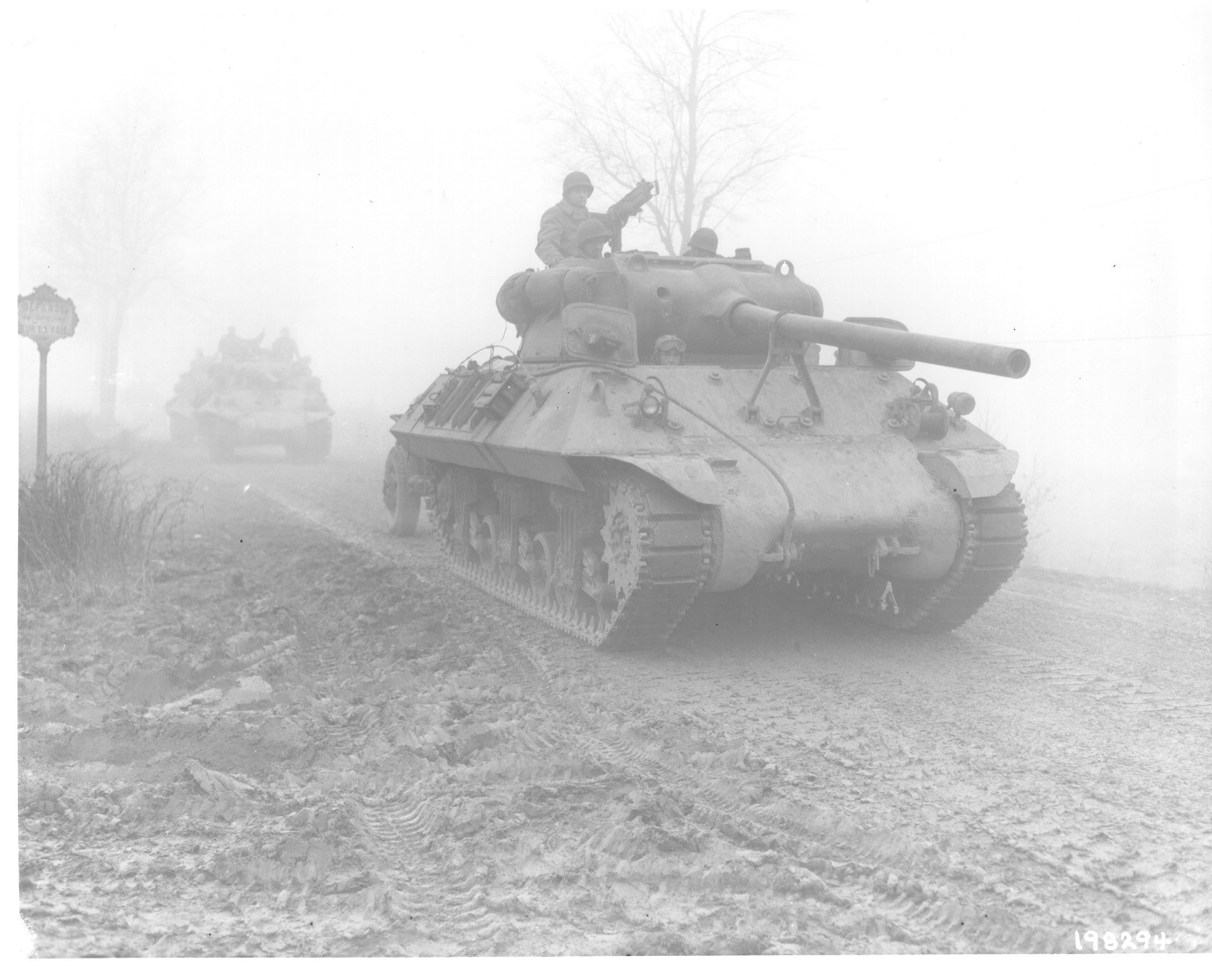 Tanks on a muddy road