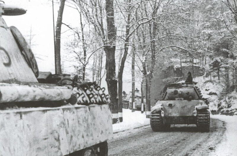 Tanks on a snowy road