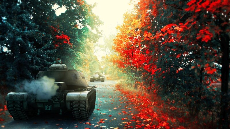 Tanks on Autumn Road