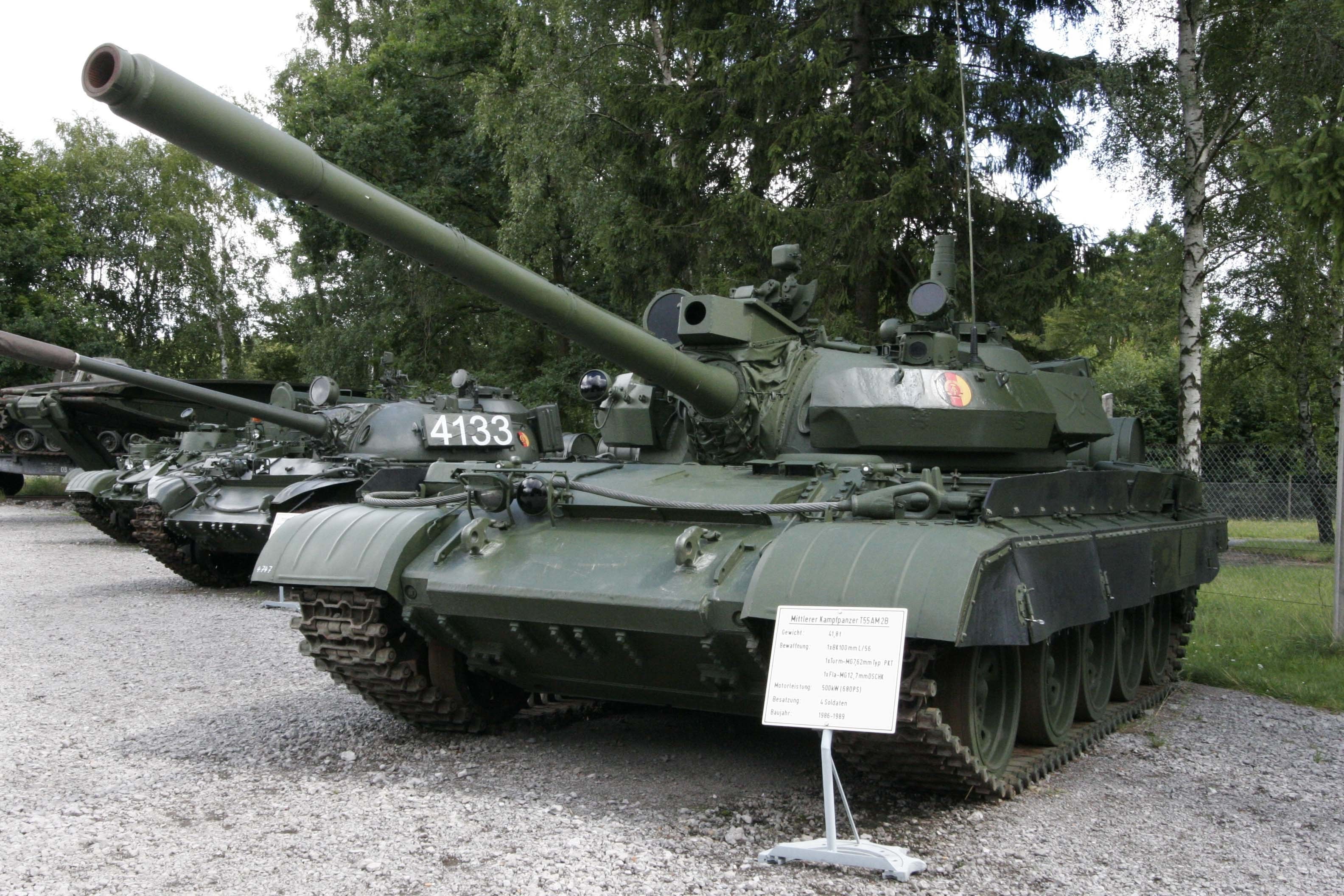 Tanks on display at a museum