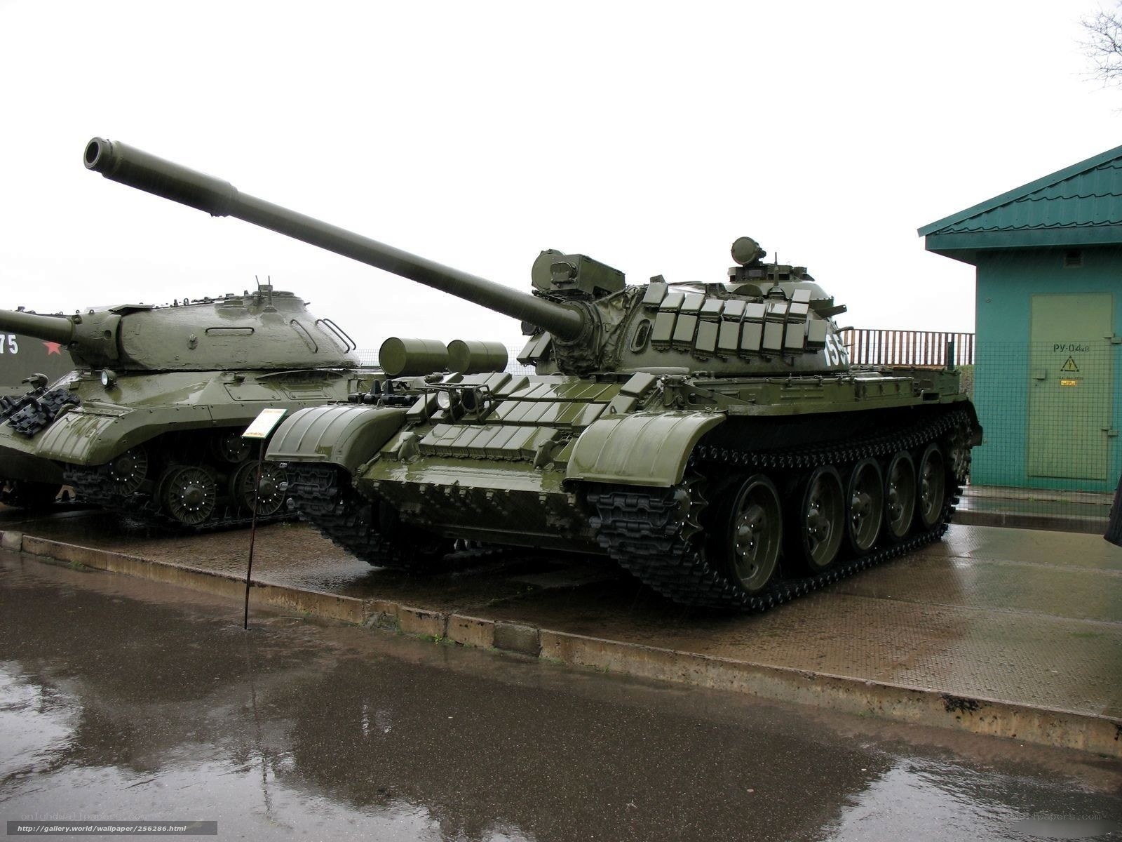 Tanks on display in a museum