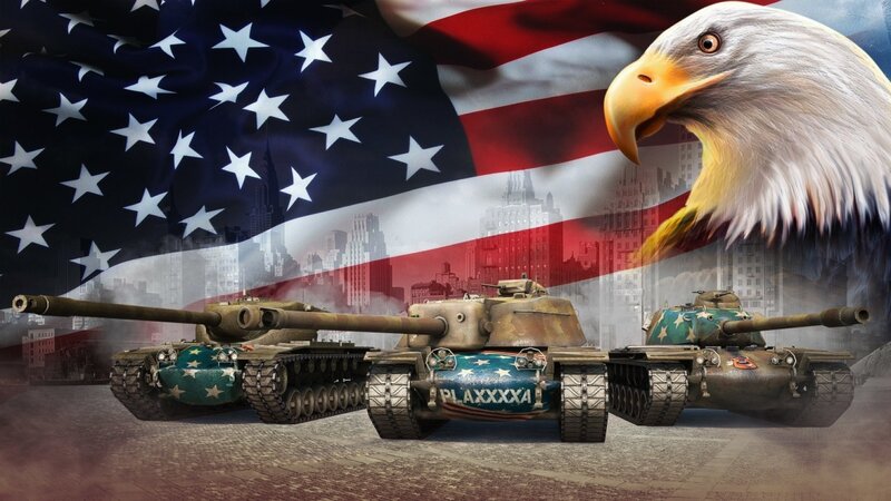 Tanks with American Flag