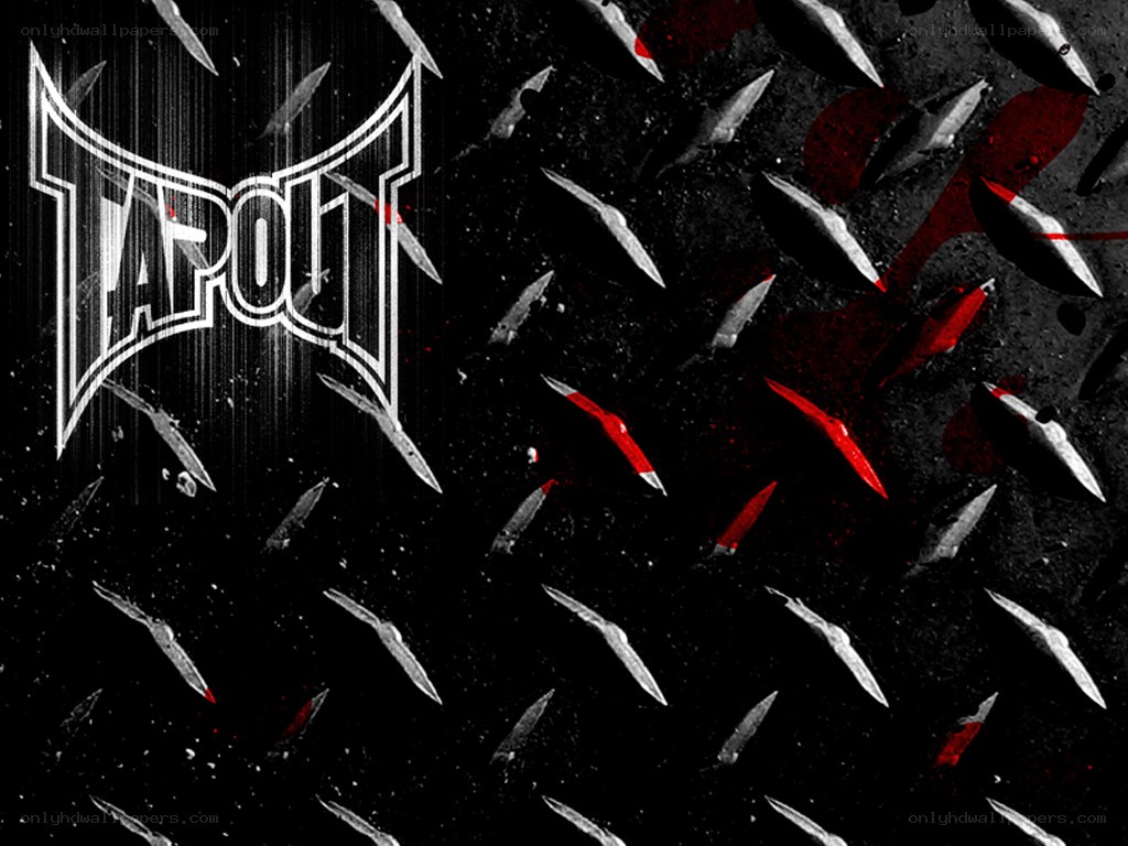 Tapout logo on spiked background