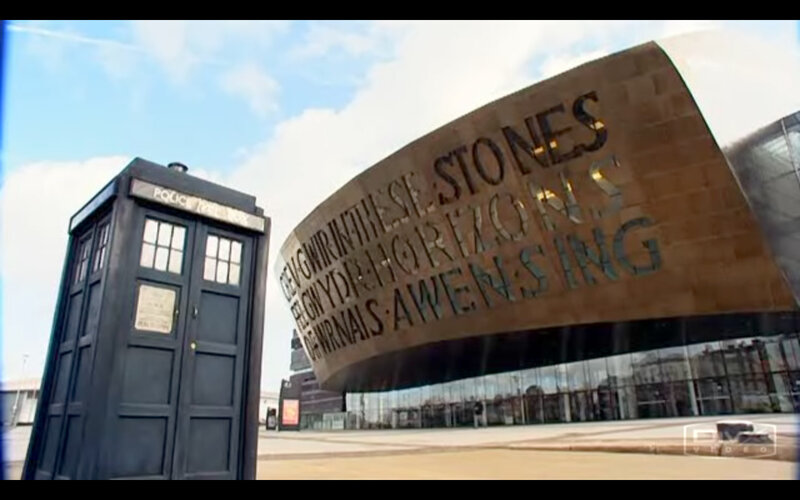 TARDIS and Cardiff Bay sign