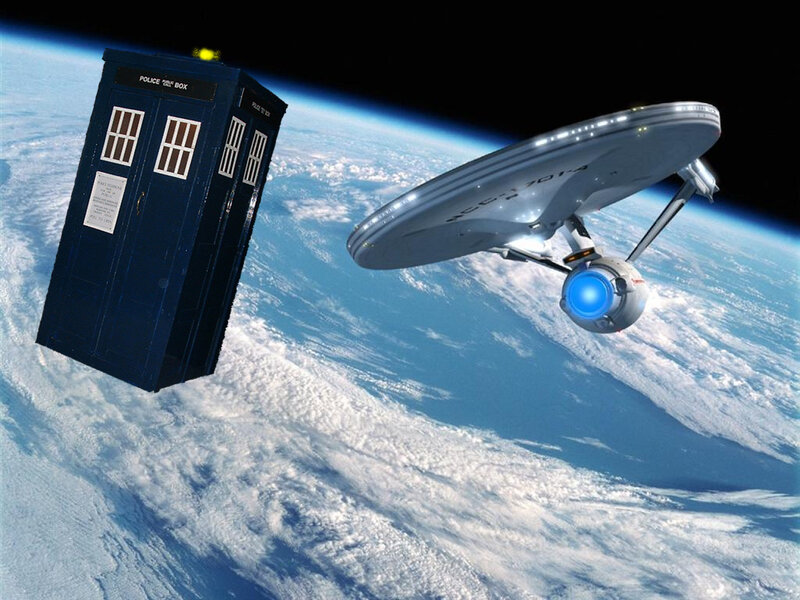 TARDIS and Enterprise in orbit