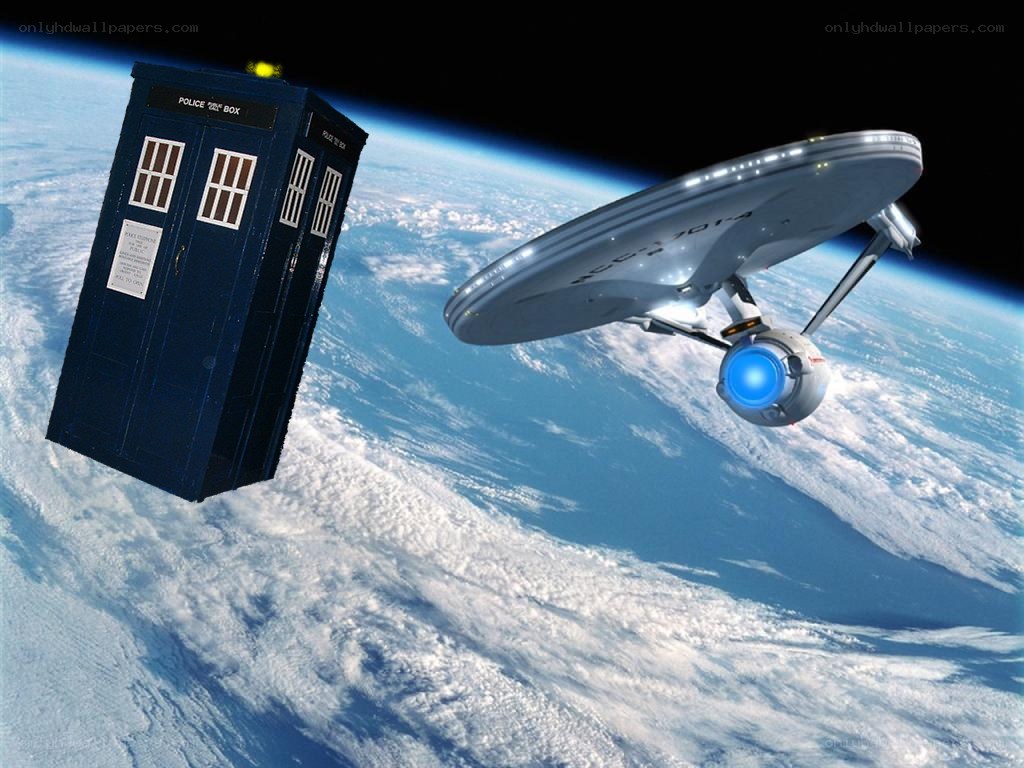 TARDIS and Enterprise in orbit