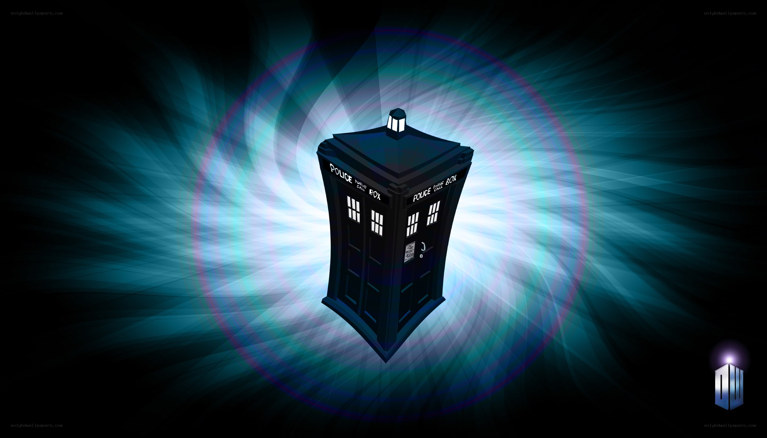 TARDIS in a blue vortex
