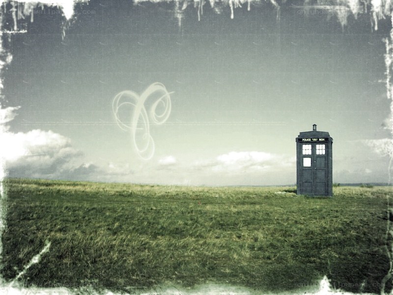 TARDIS in a field