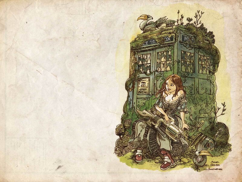 TARDIS in a forest