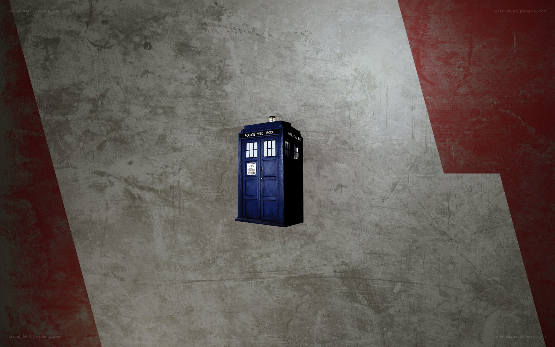TARDIS in a grungy setting