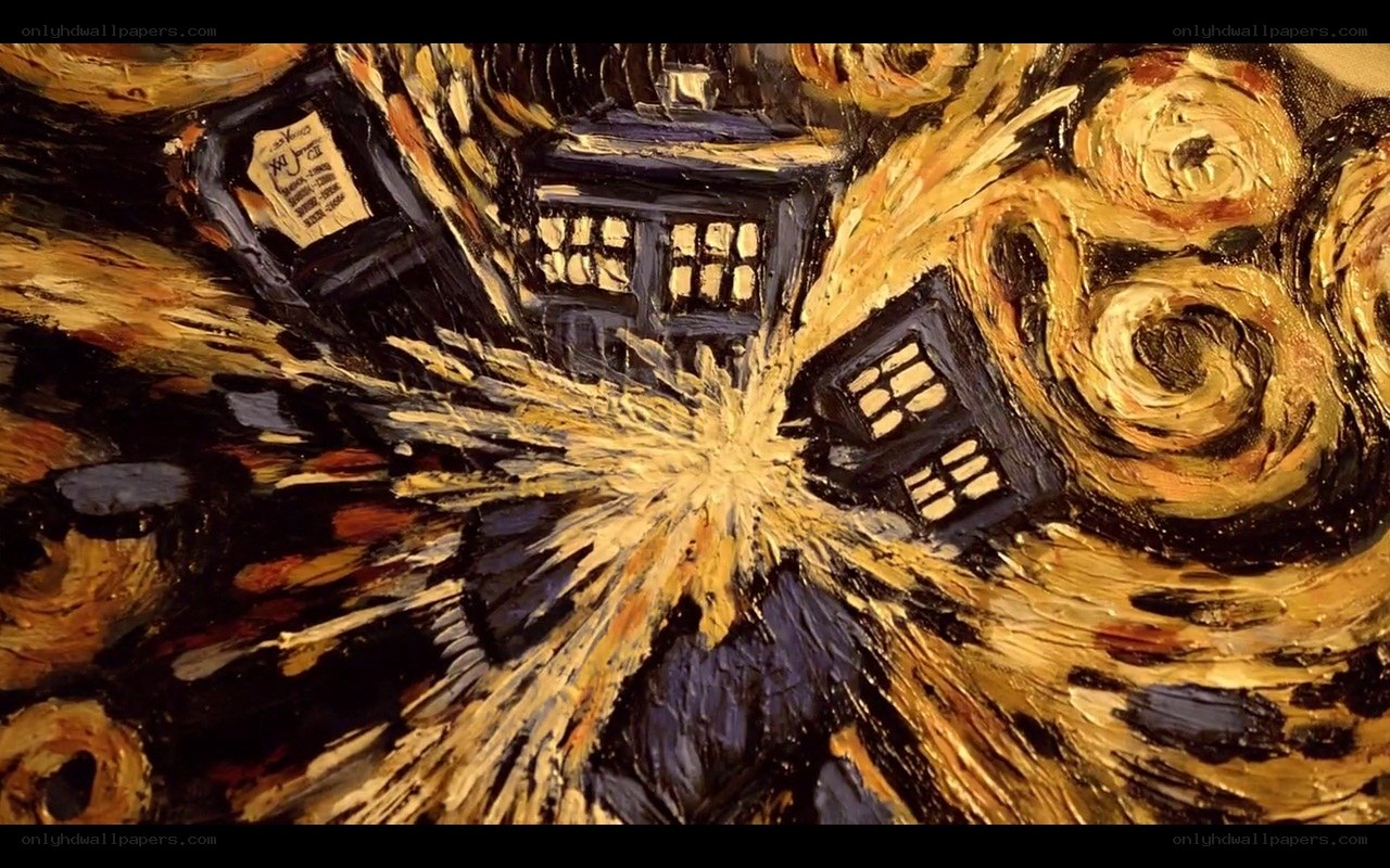 TARDIS in Van Gogh style