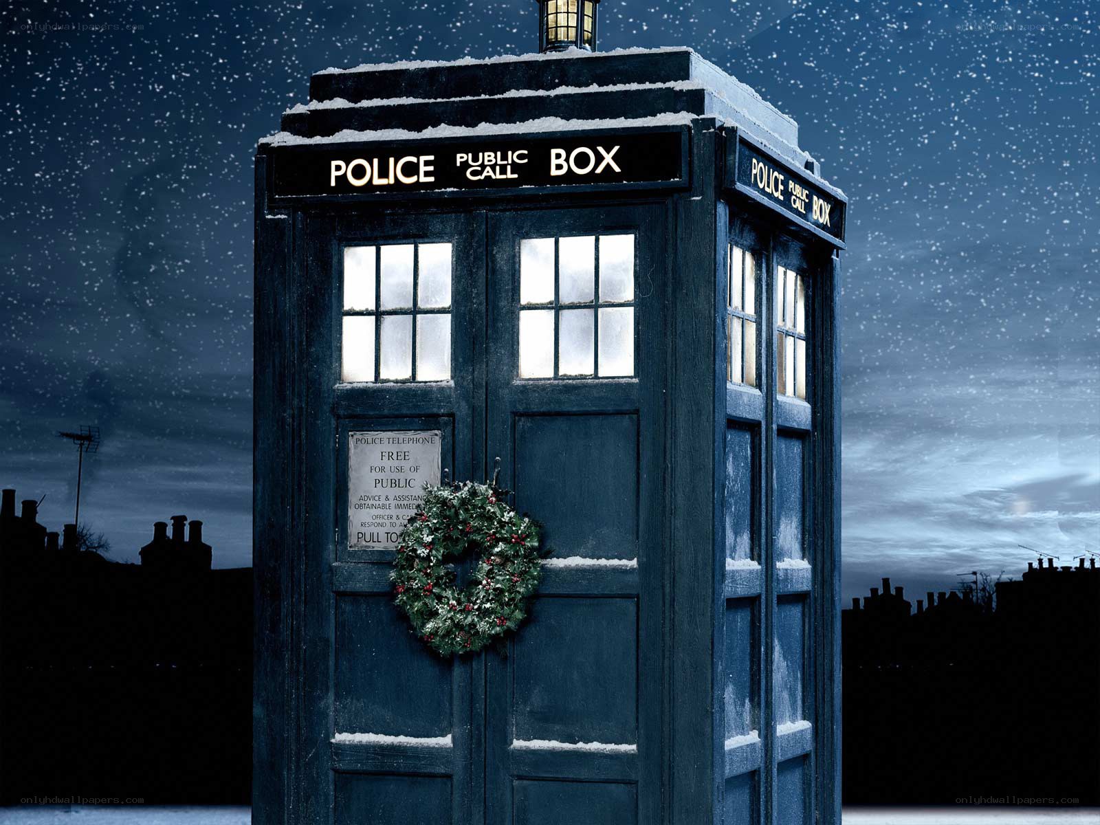 TARDIS in winter snow