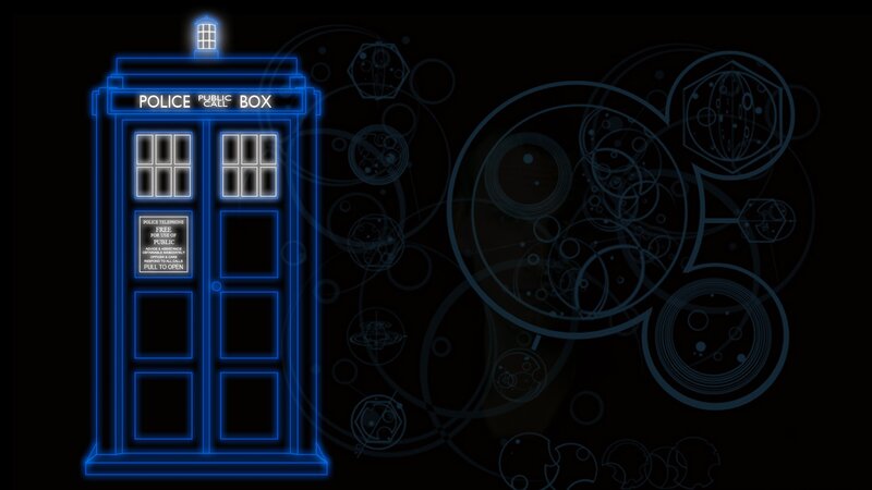 TARDIS neon outline