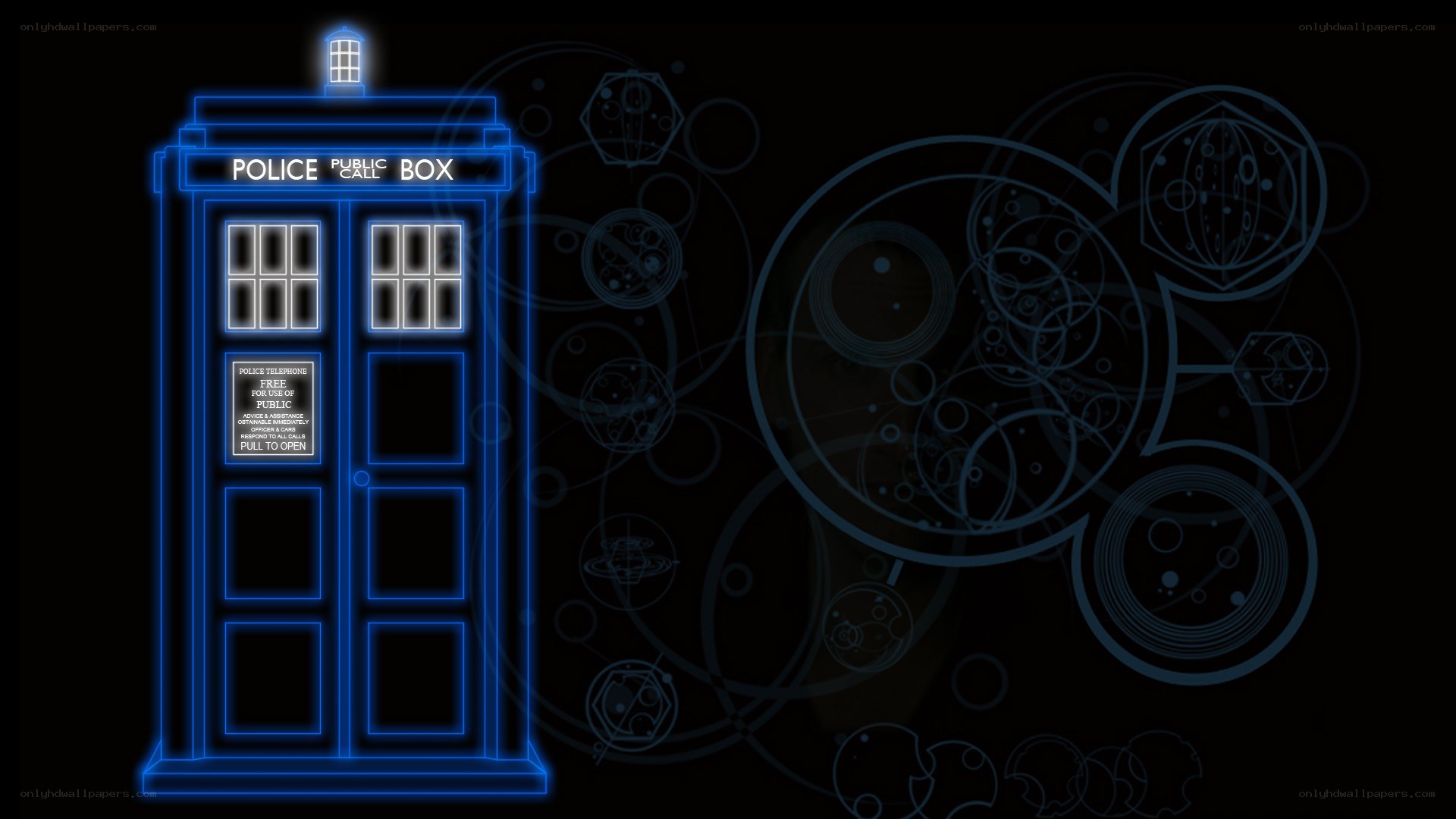 TARDIS neon outline