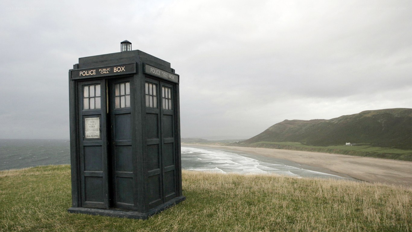 TARDIS on a coastal cliff