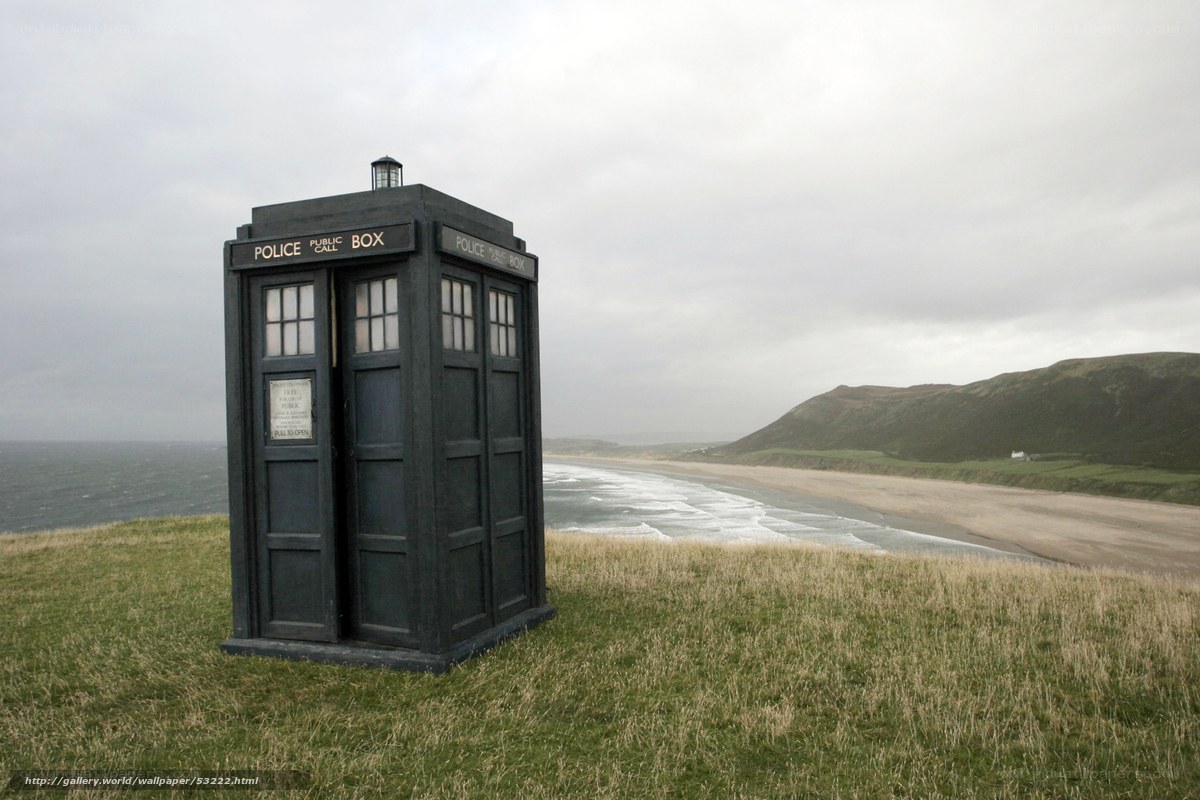 TARDIS on a coastal cliff