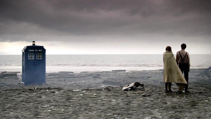 TARDIS on a desolate beach