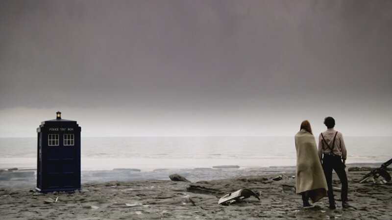 TARDIS on a desolate beach