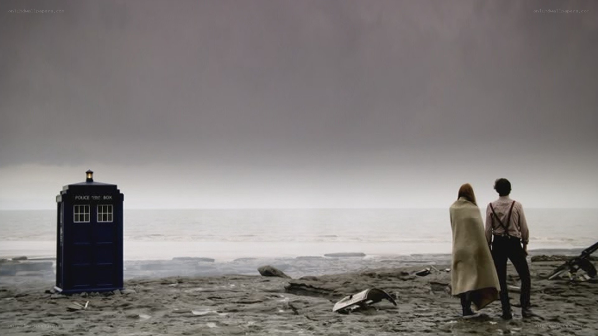 TARDIS on a desolate beach
