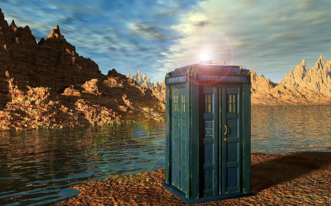 TARDIS on alien shore