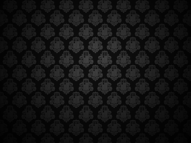TARDIS Pattern Wallpaper — Black