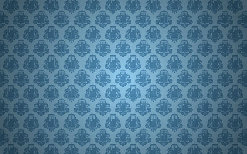 TARDIS Pattern Wallpaper — Blue