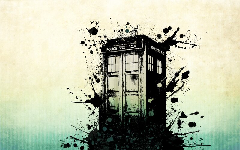 TARDIS Police Box — Black, Dramatic
