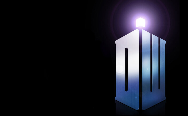 TARDIS Police Box — Blue, Dramatic, Night