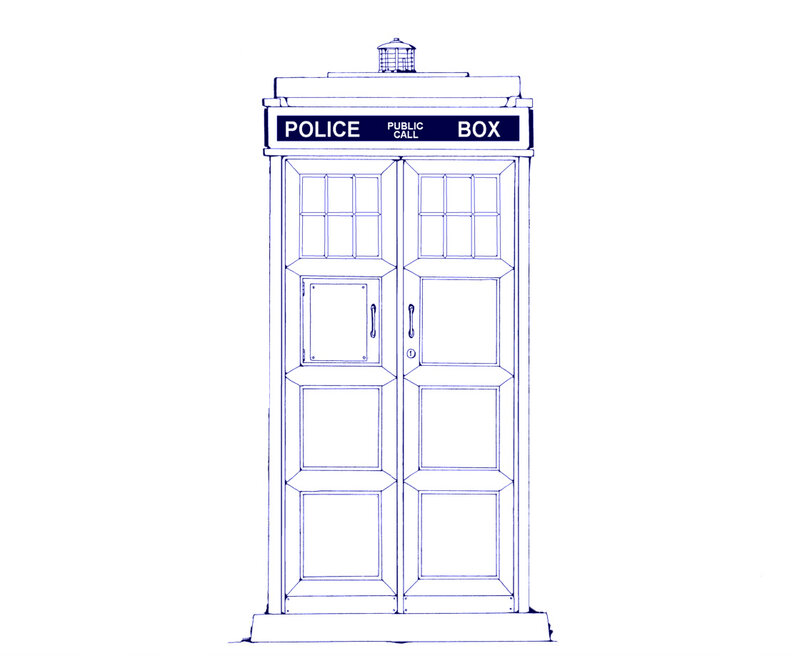 TARDIS police box drawing