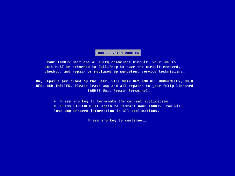 TARDIS system warning message
