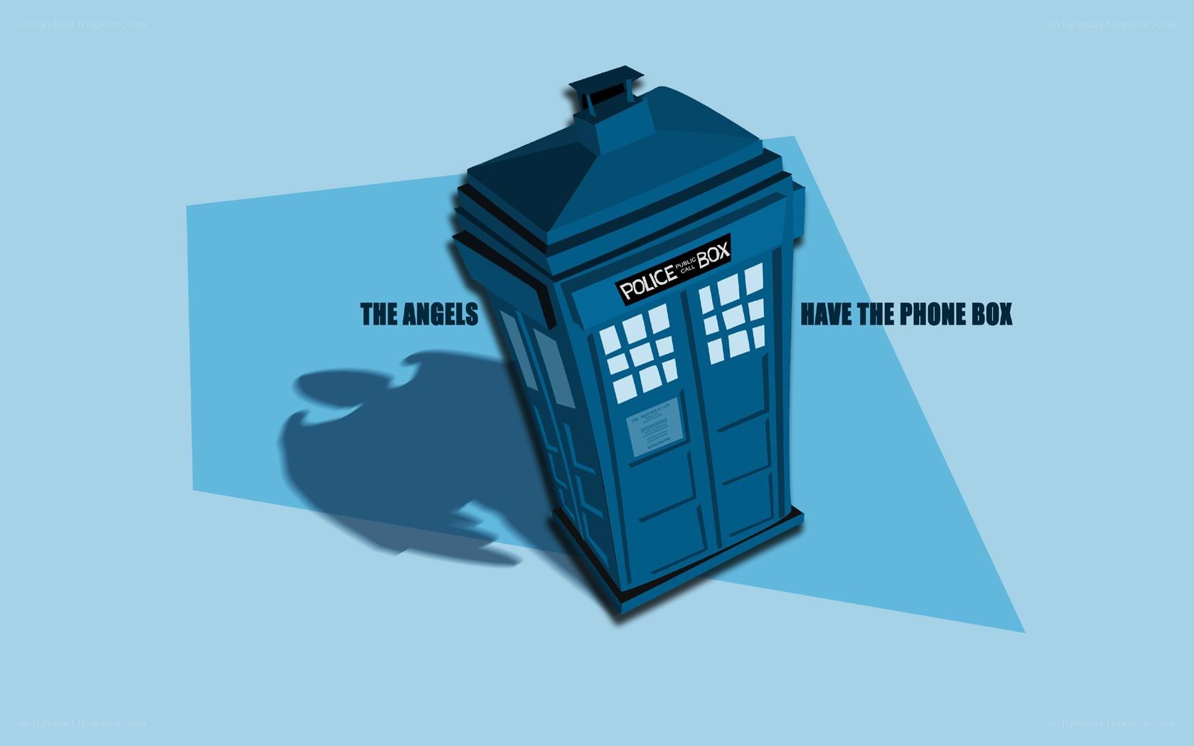 TARDIS with angel shadow
