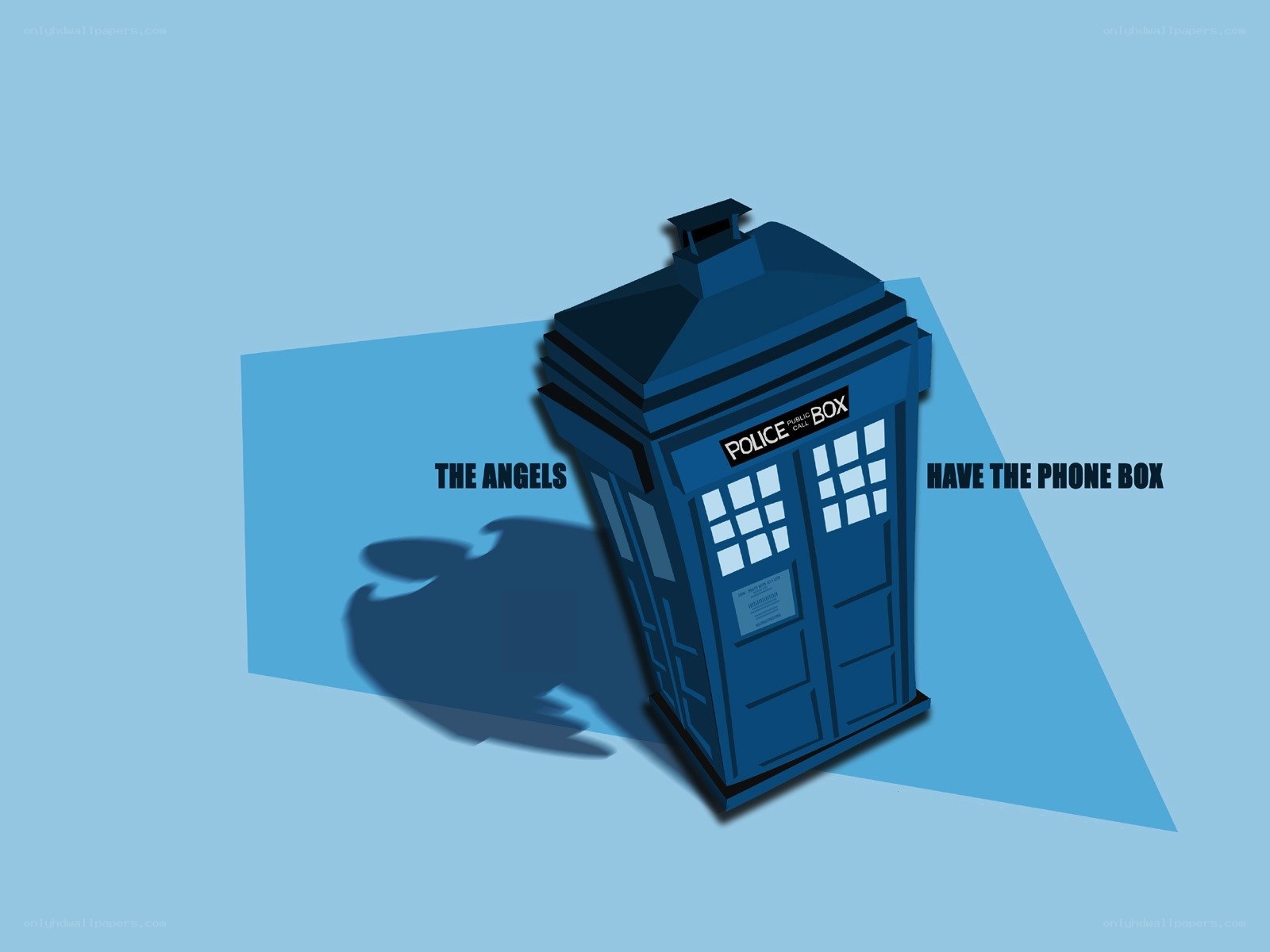 TARDIS with angel shadow