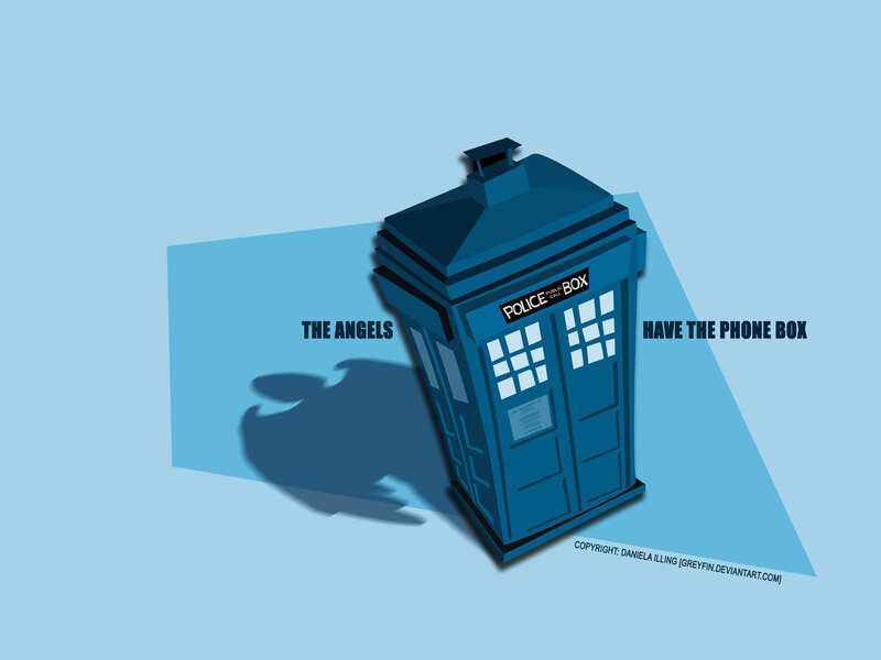 TARDIS with angel shadow