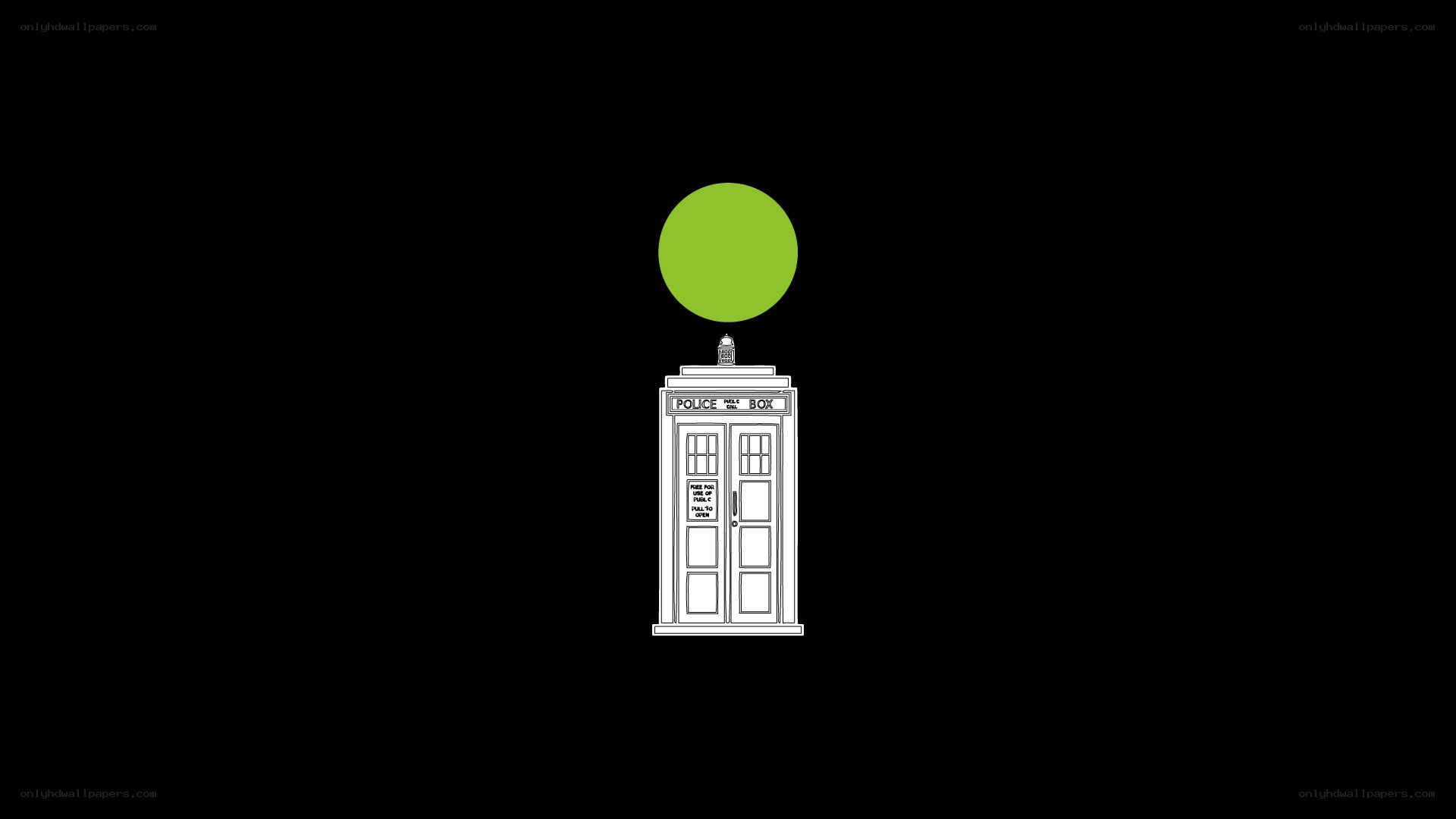 TARDIS with green balloon