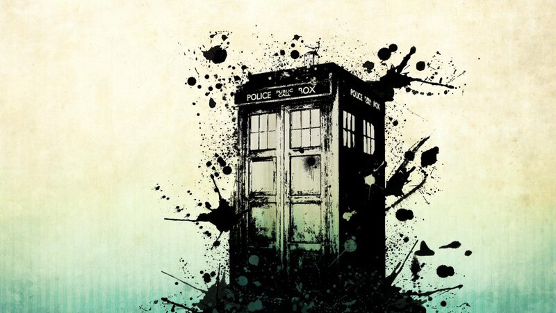 TARDIS with Ink Splatters — Black