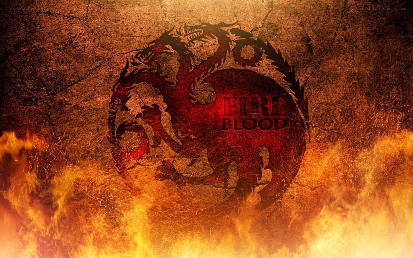 Targaryen house sigil with fire