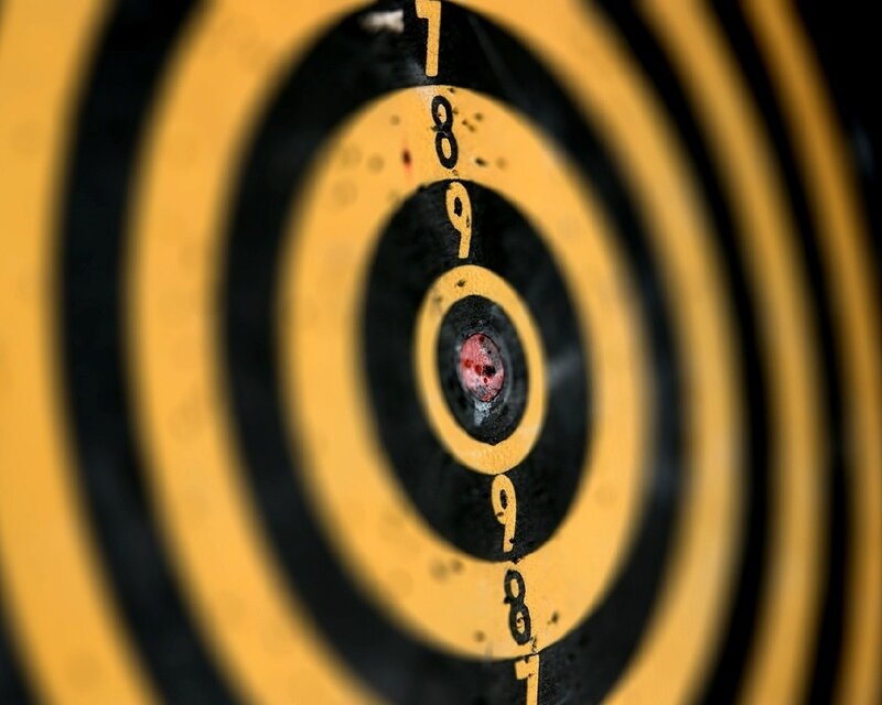 Target with Bullet Hole — Yellow