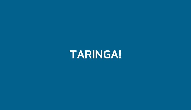 Taringa! text on blue background