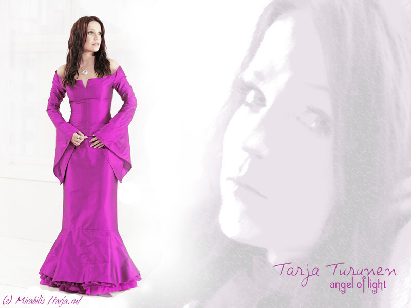 Tarja Turunen in purple gown