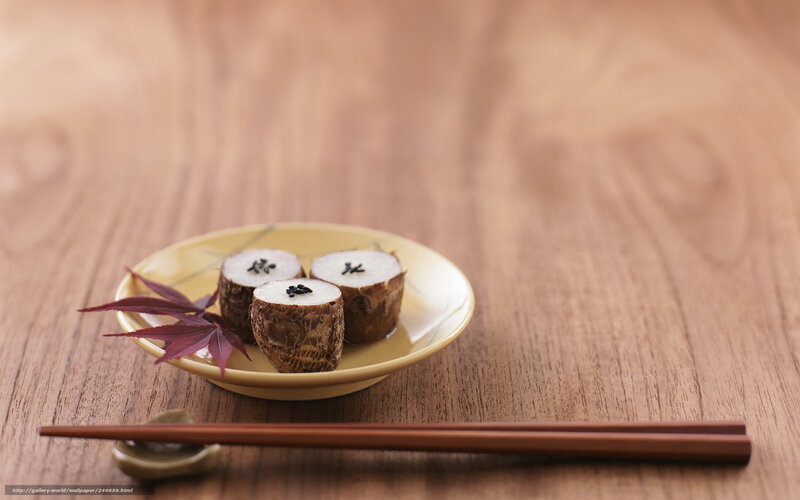 Taro root on a plate