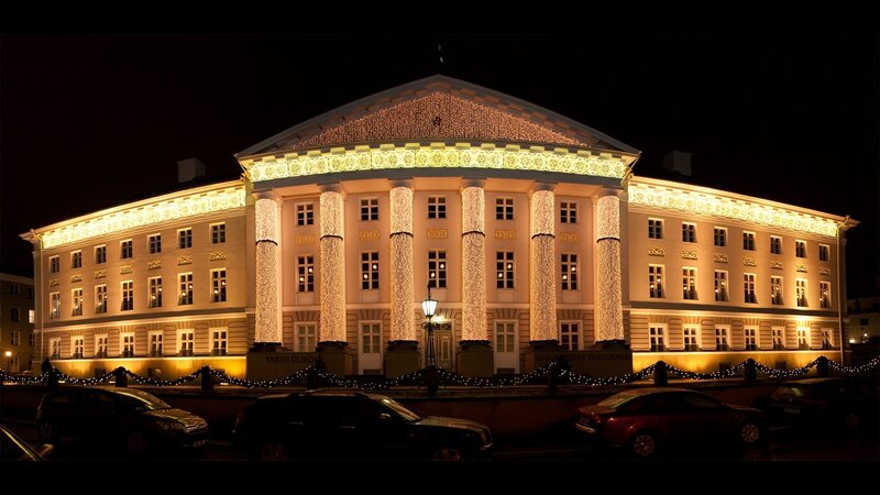 Tartu University at night