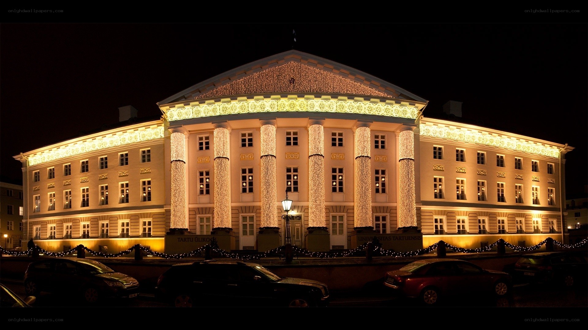 Tartu University at night